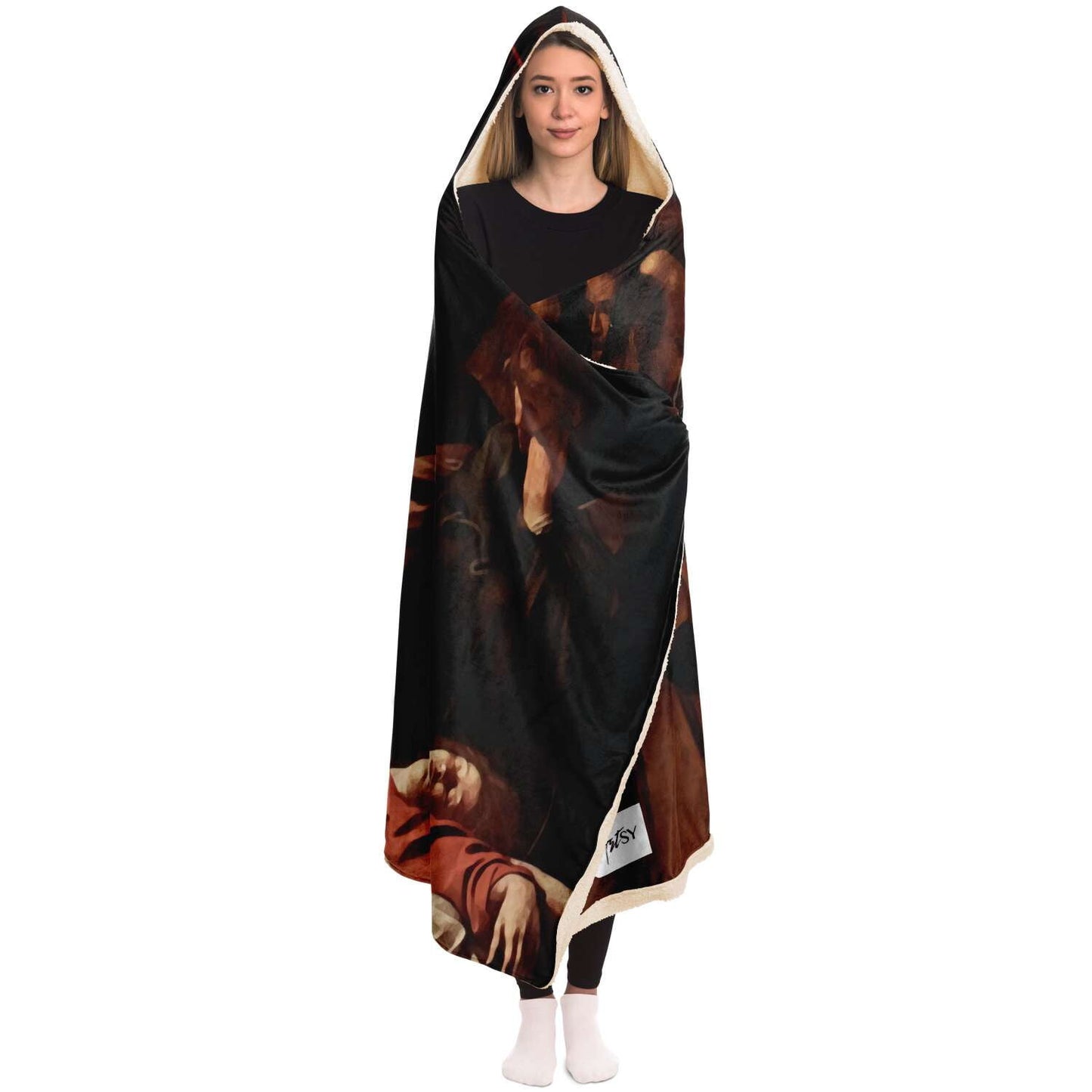 CARAVAGGIO Death of the virgin Hooded Blanket