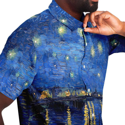 Camisa abotonada Noche estrellada sobre el Ródano