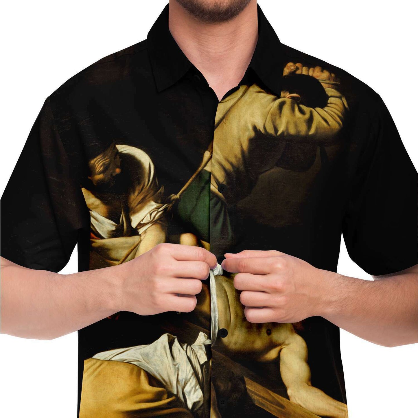 CARAVAGGIO CRUCIFIXION OF ST. PETER BUTTONED SHIRT