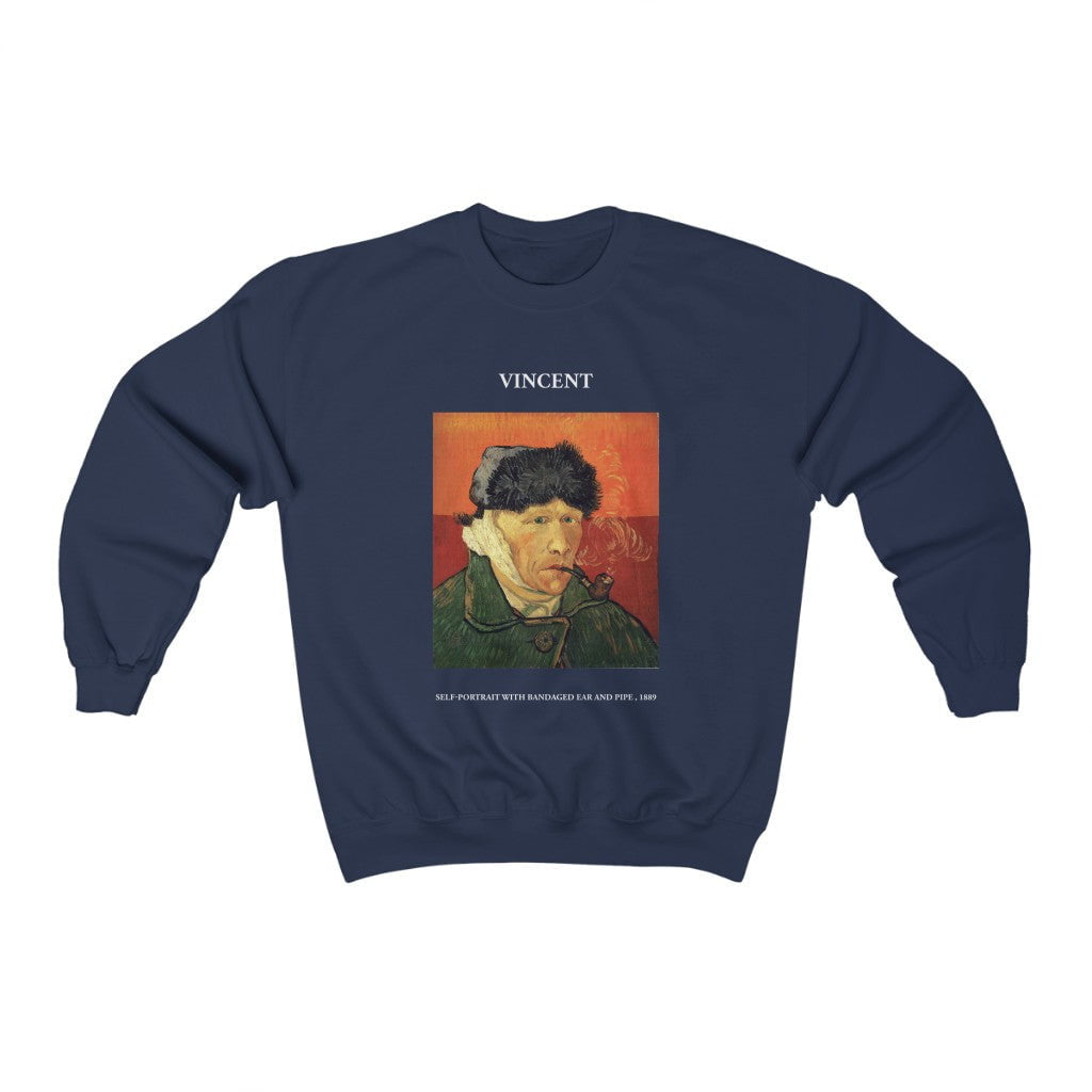 Vincent van Gogh Self-Portrait with Bandaged Ear and Pipe Sweatshirt