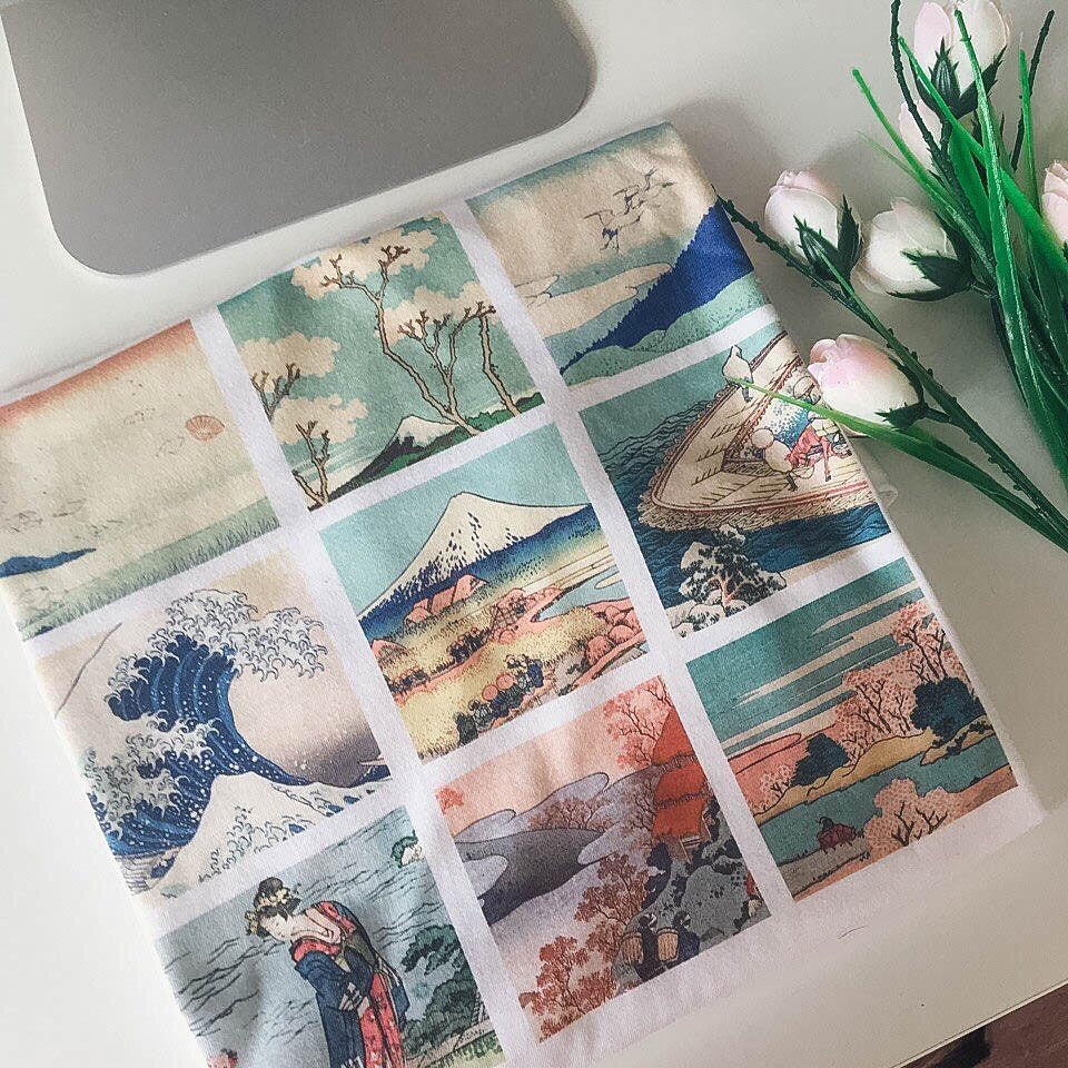 camiseta Hokusai rejilla
