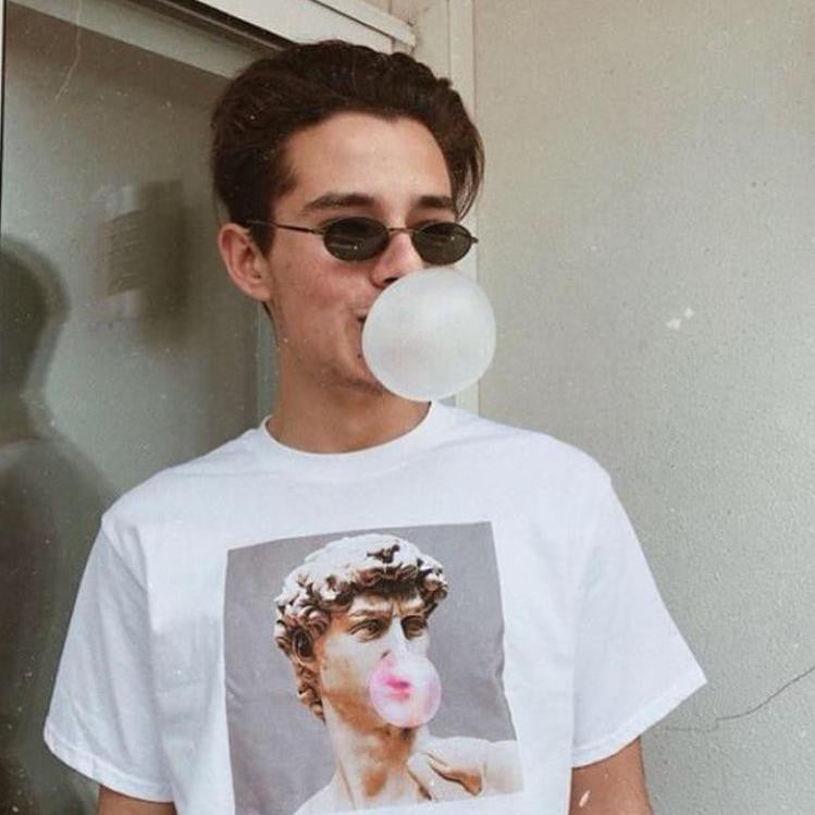 T-shirt David Michelangelo statue Bubble gum