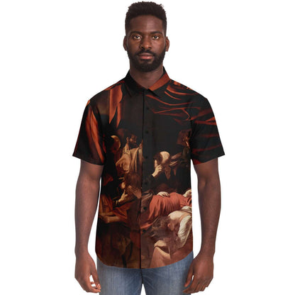 CARAVAGGIO MUERTE DE LA VIRGEN CAMISA BOTONES