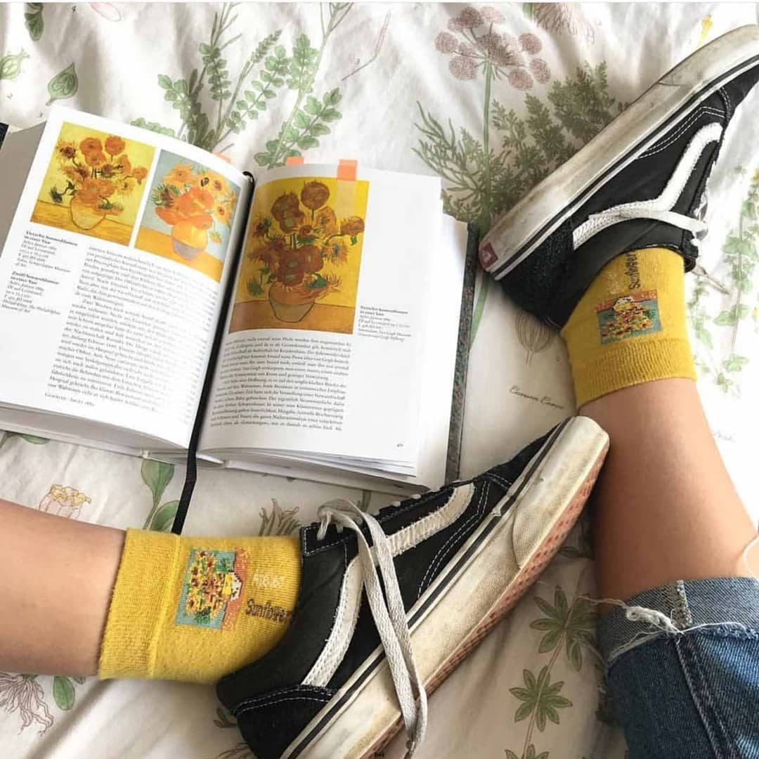 calcetines de arte enmarcados