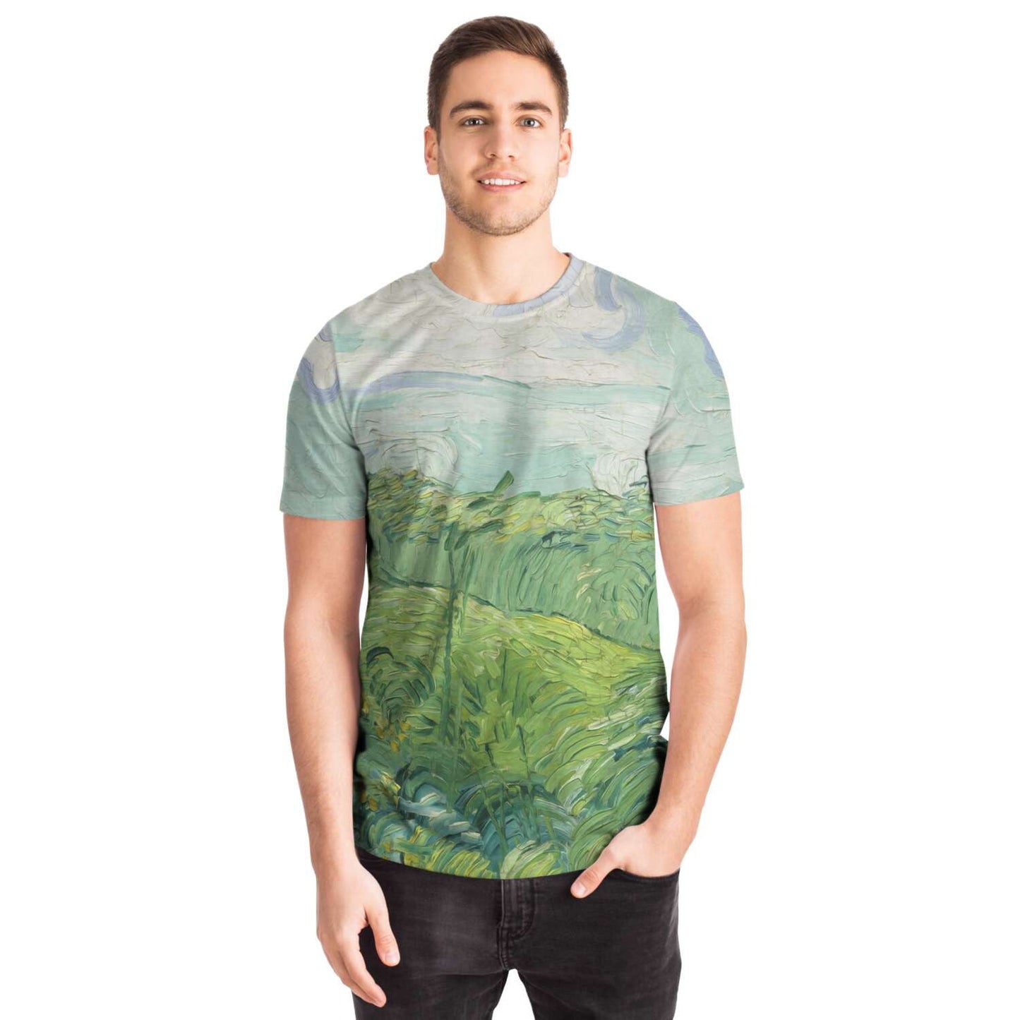 Van gogh green field T-shirt