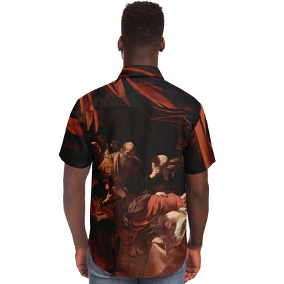 CARAVAGGIO MUERTE DE LA VIRGEN CAMISA BOTONES
