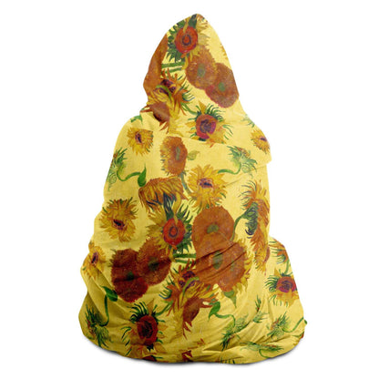 Van Gogh Sunflowers Hooded Blanket