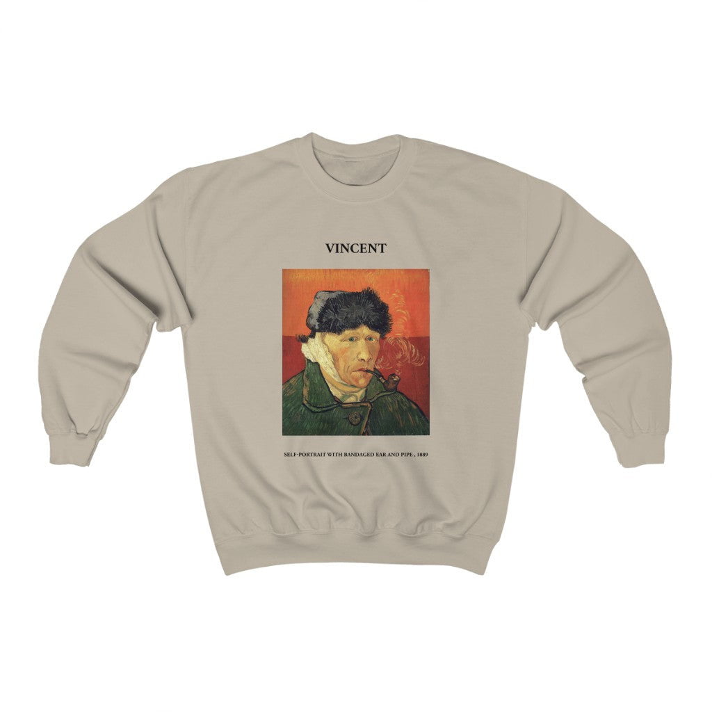 Vincent van Gogh Self-Portrait with Bandaged Ear and Pipe Sweatshirt