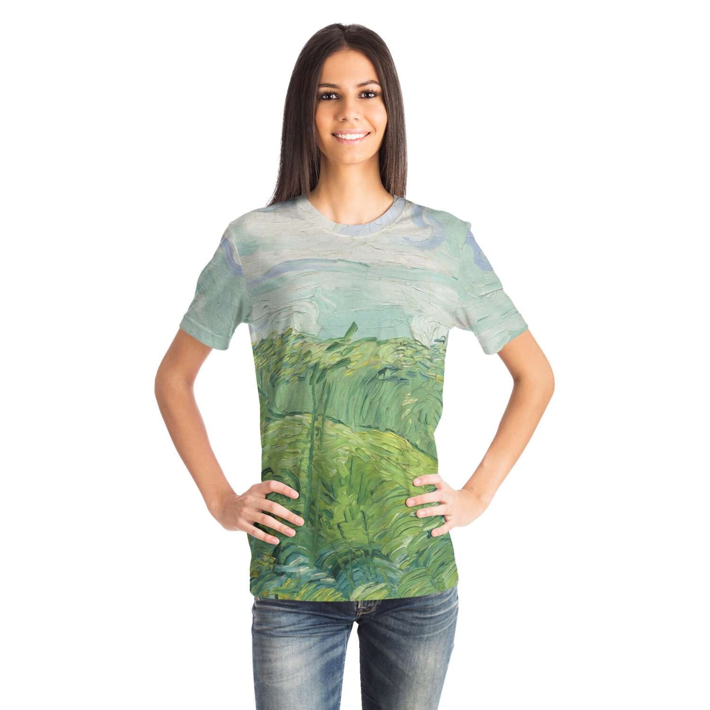 Van gogh green field T-shirt