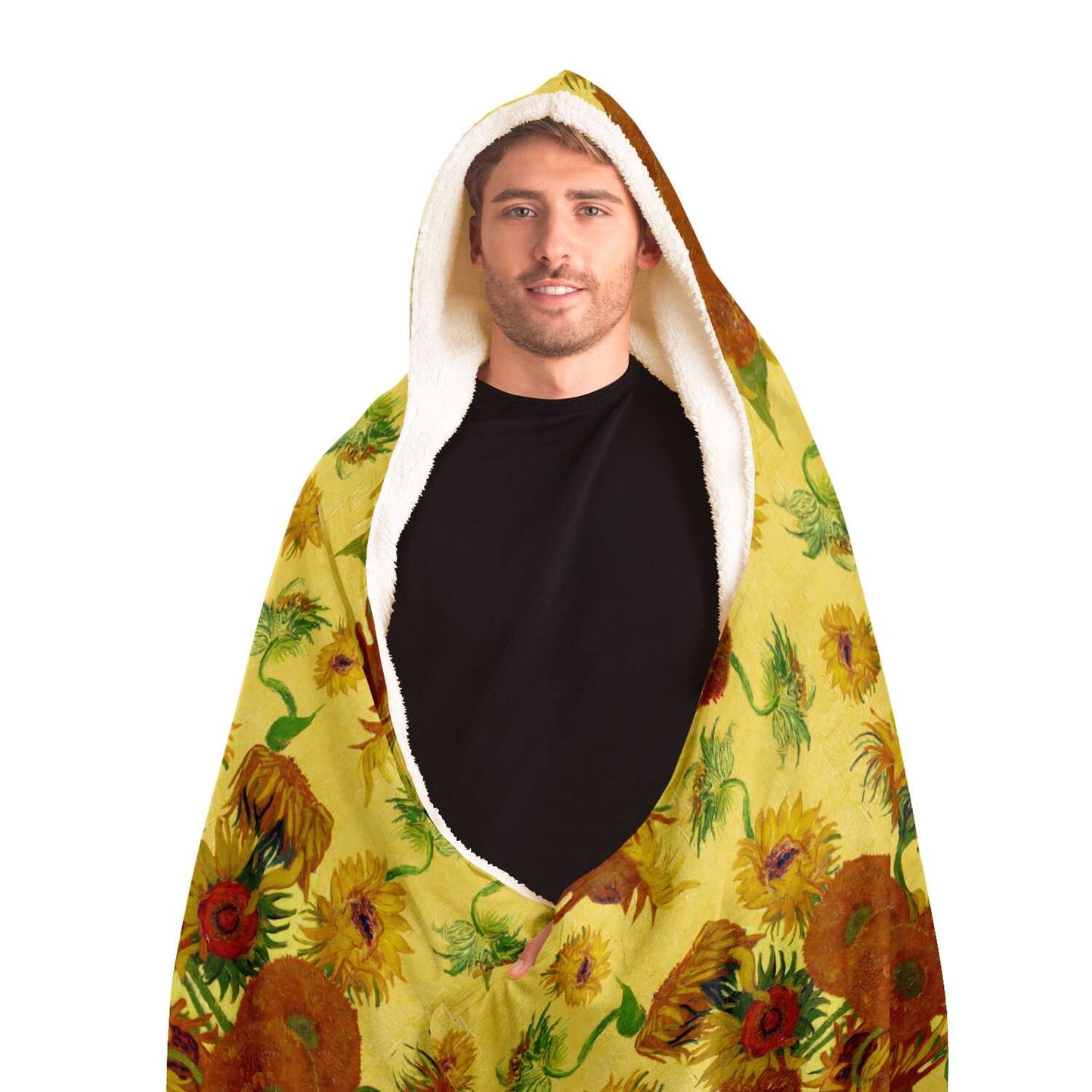 Van Gogh Sunflowers Hooded Blanket