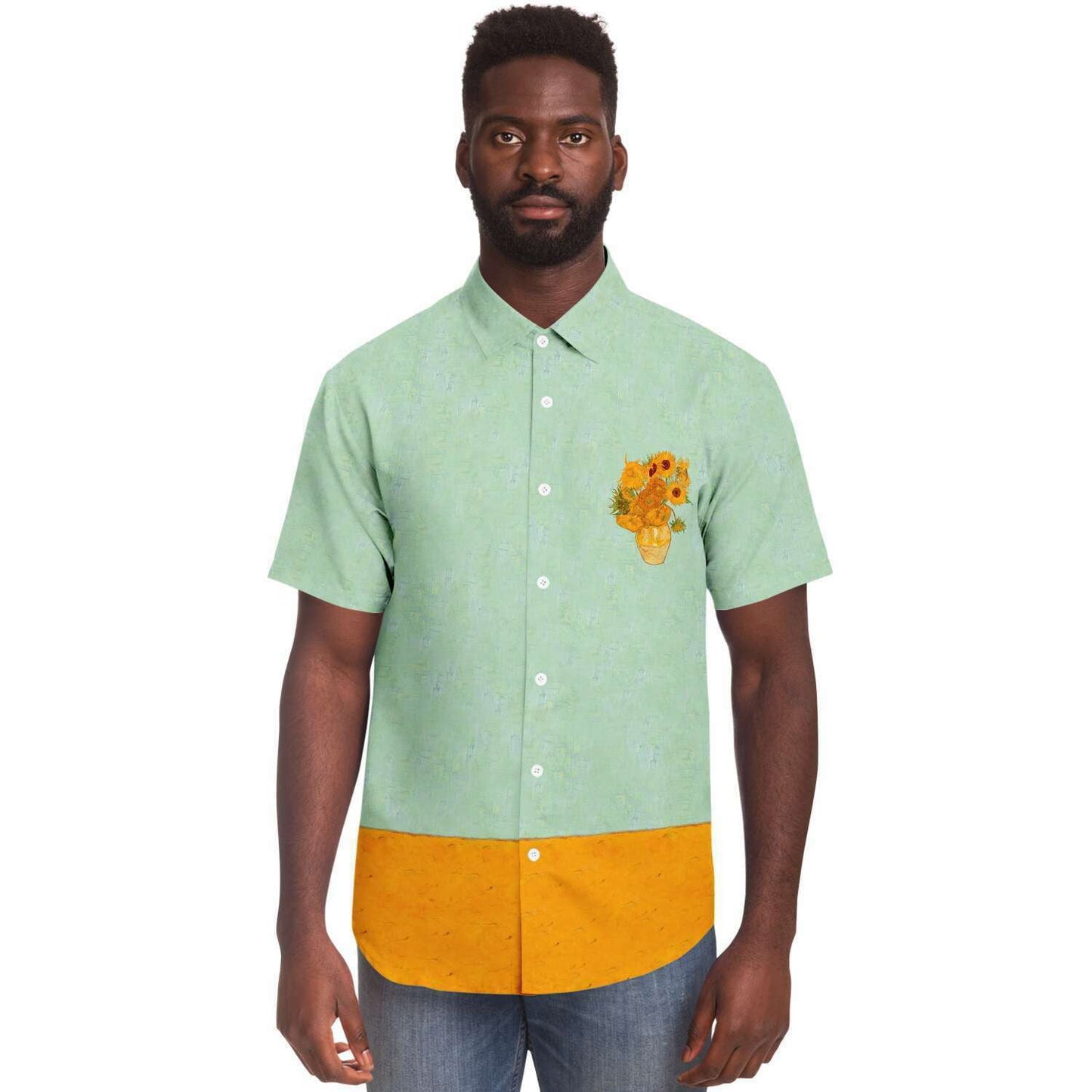 Chemise boutonnée tournesols Van Gogh