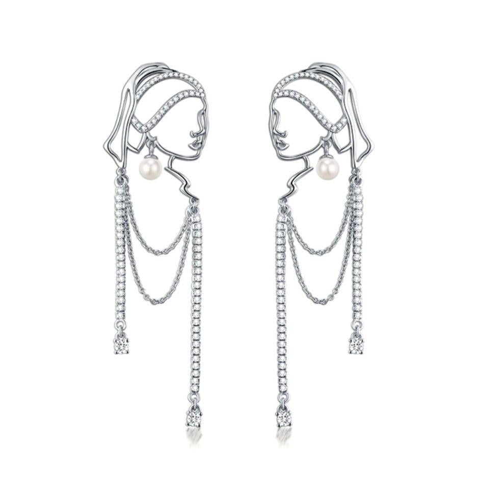 Boucles d'oreilles fille à la perle
