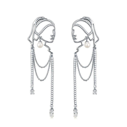 Boucles d'oreilles fille à la perle