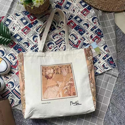 Alphonse Mucha Canvas Tote Bags