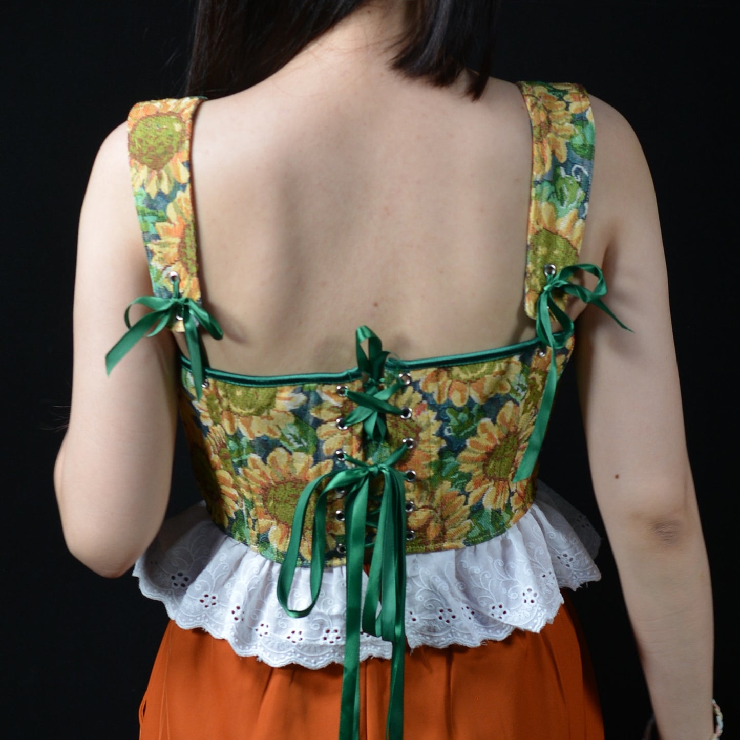 Van Gogh Sunflower Tapestry Corset top