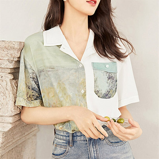 Impressionist landscape Button Shirt