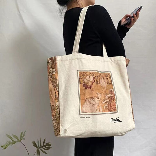 Alphonse Mucha Canvas Tote Bags