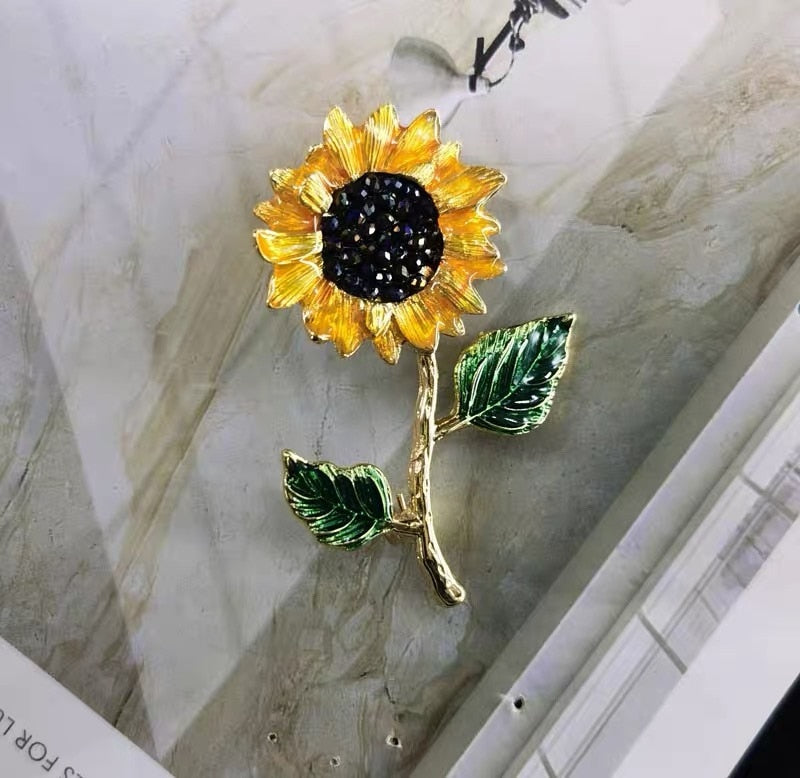 Van Gogh Sunflower Brooch