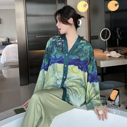 Van Gogh inspired silky pajamas