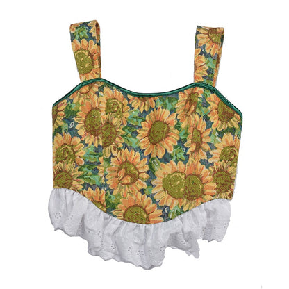 Van Gogh Sunflower Tapestry Corset top