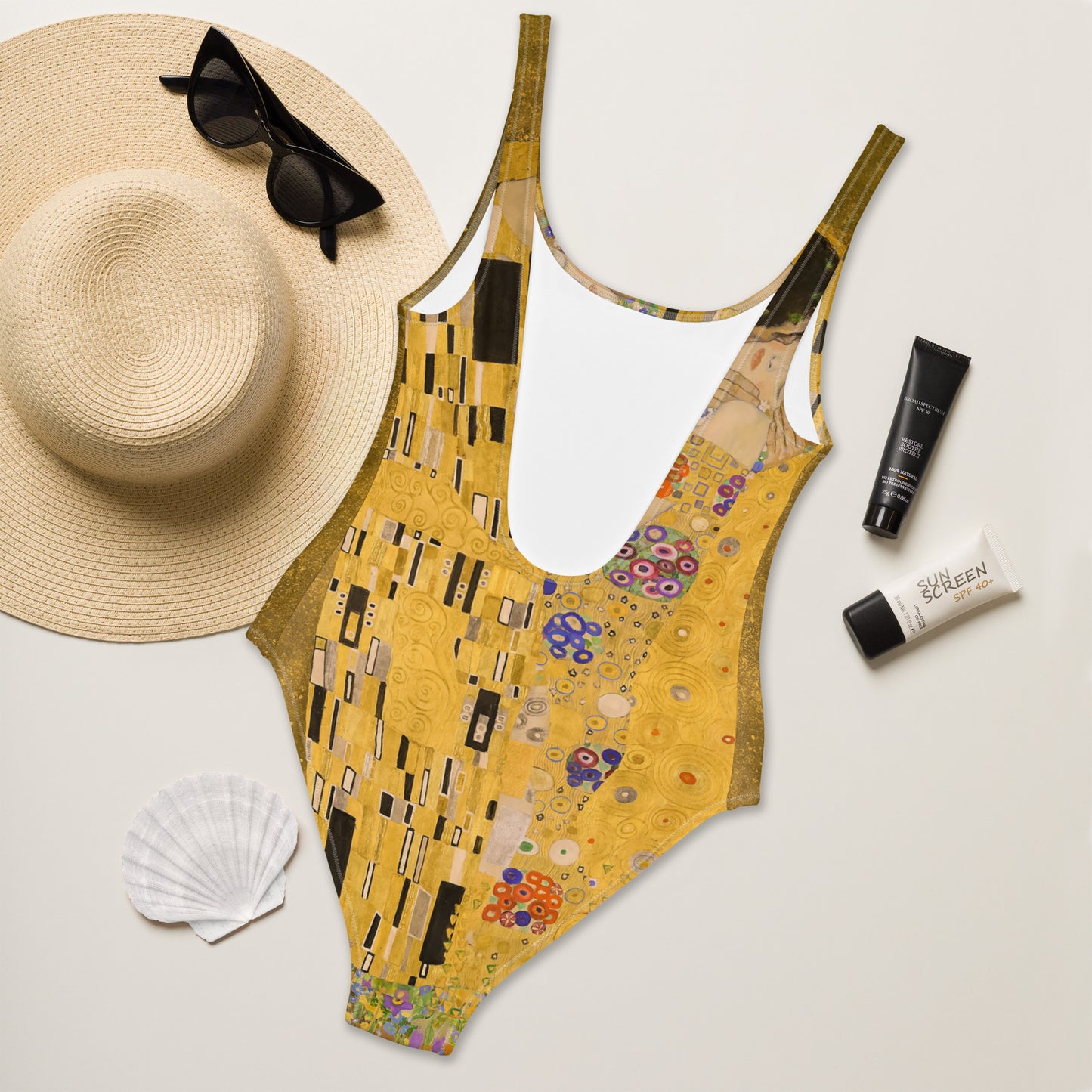 Gustav Klimt The Kiss Swimsuit One-Piece Swimsuit