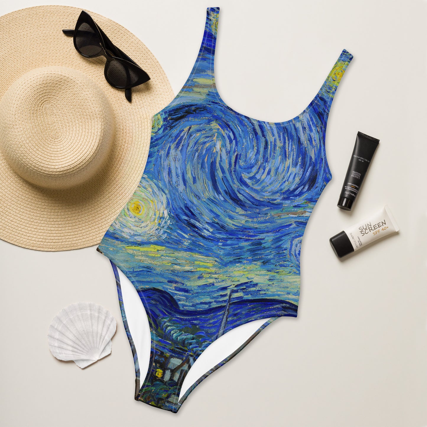 Vincent van Gogh The Starry Night  One-Piece Swimsuit