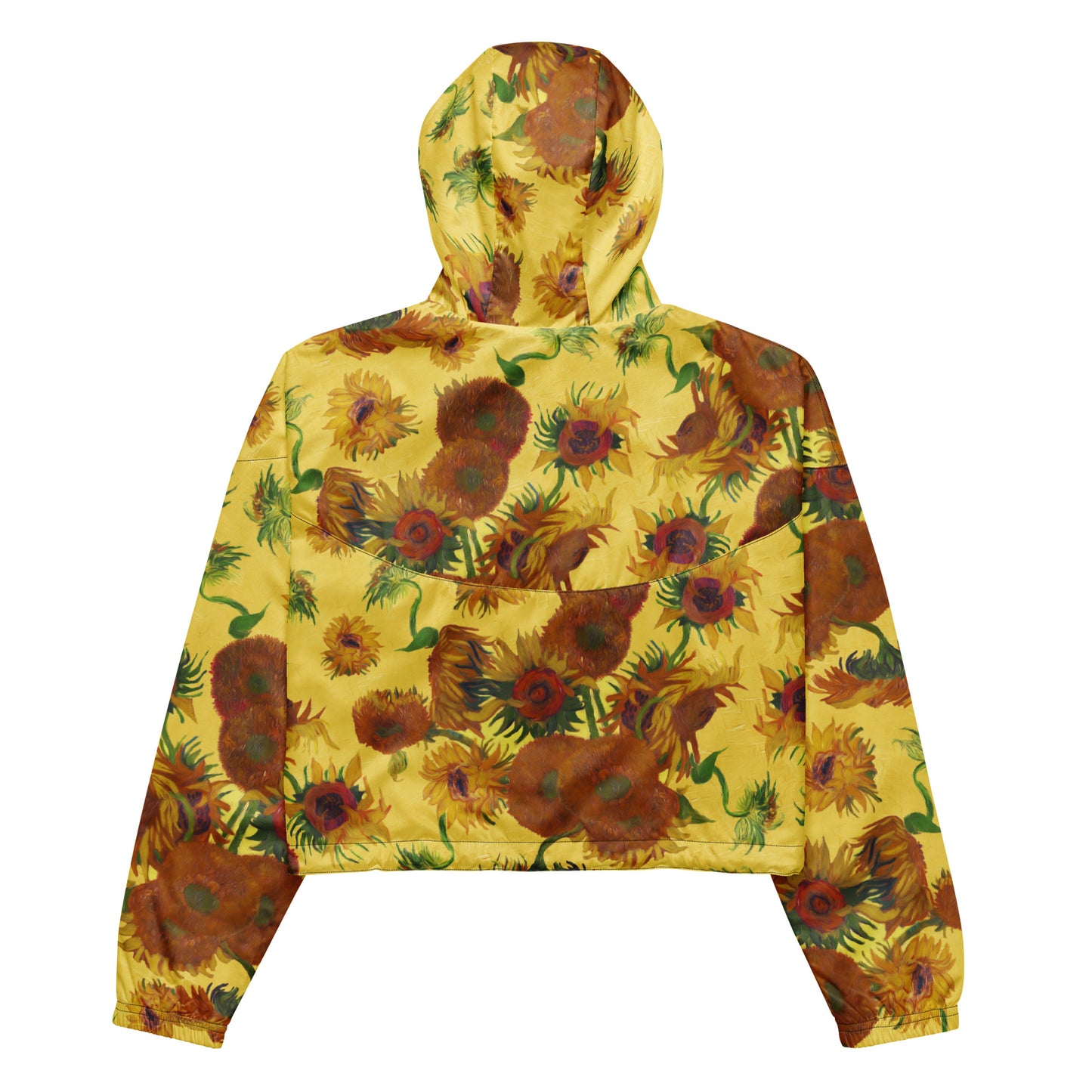 Van Gogh Sunflowers cropped windbreaker