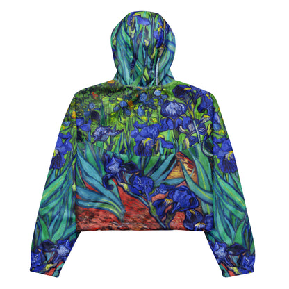 Van Gogh Irises cropped windbreaker