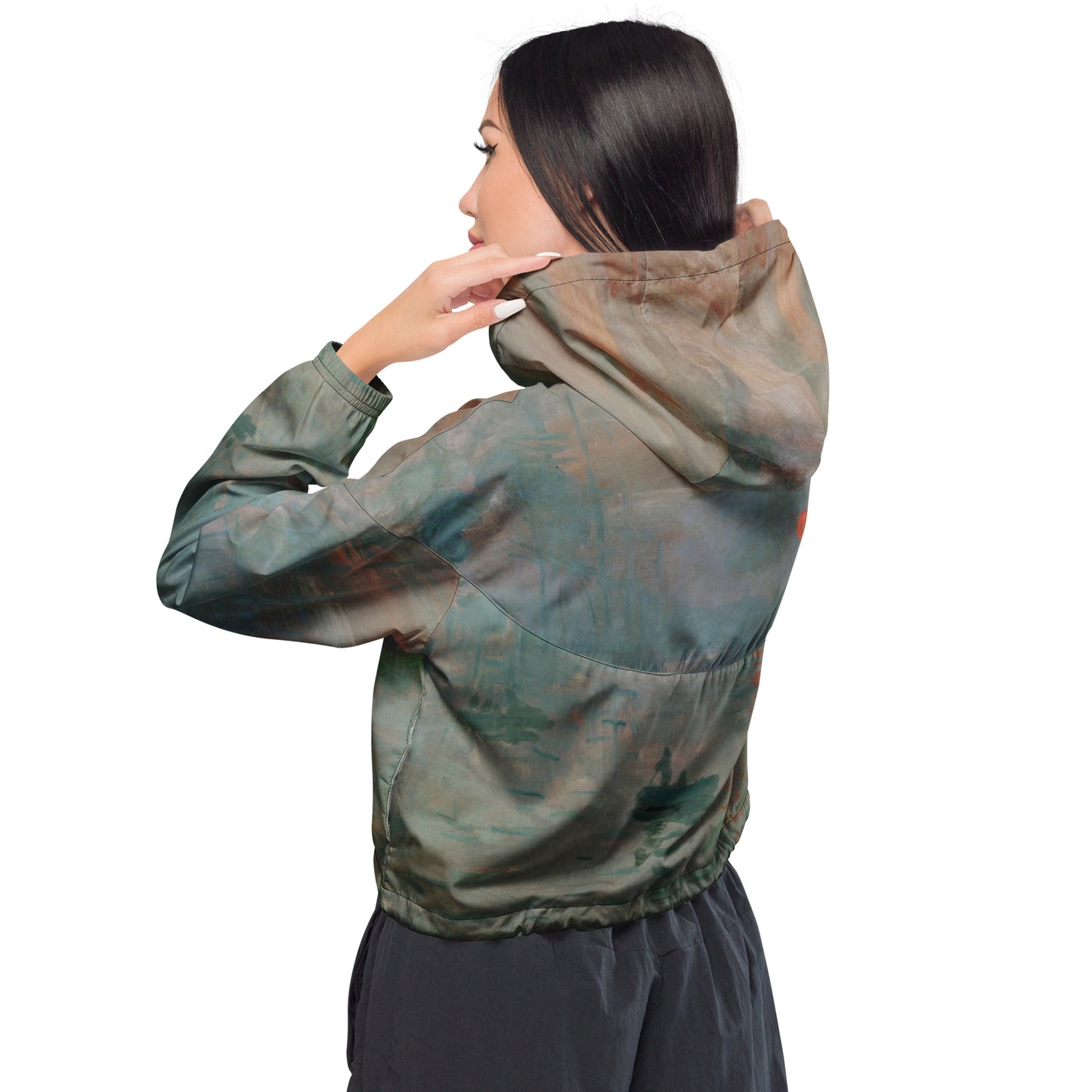 Claude Monet Impression, Sunrise cropped windbreaker