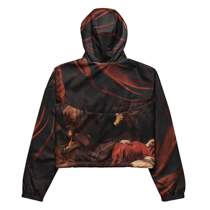 Death of the Virgin Caravaggio cropped windbreaker