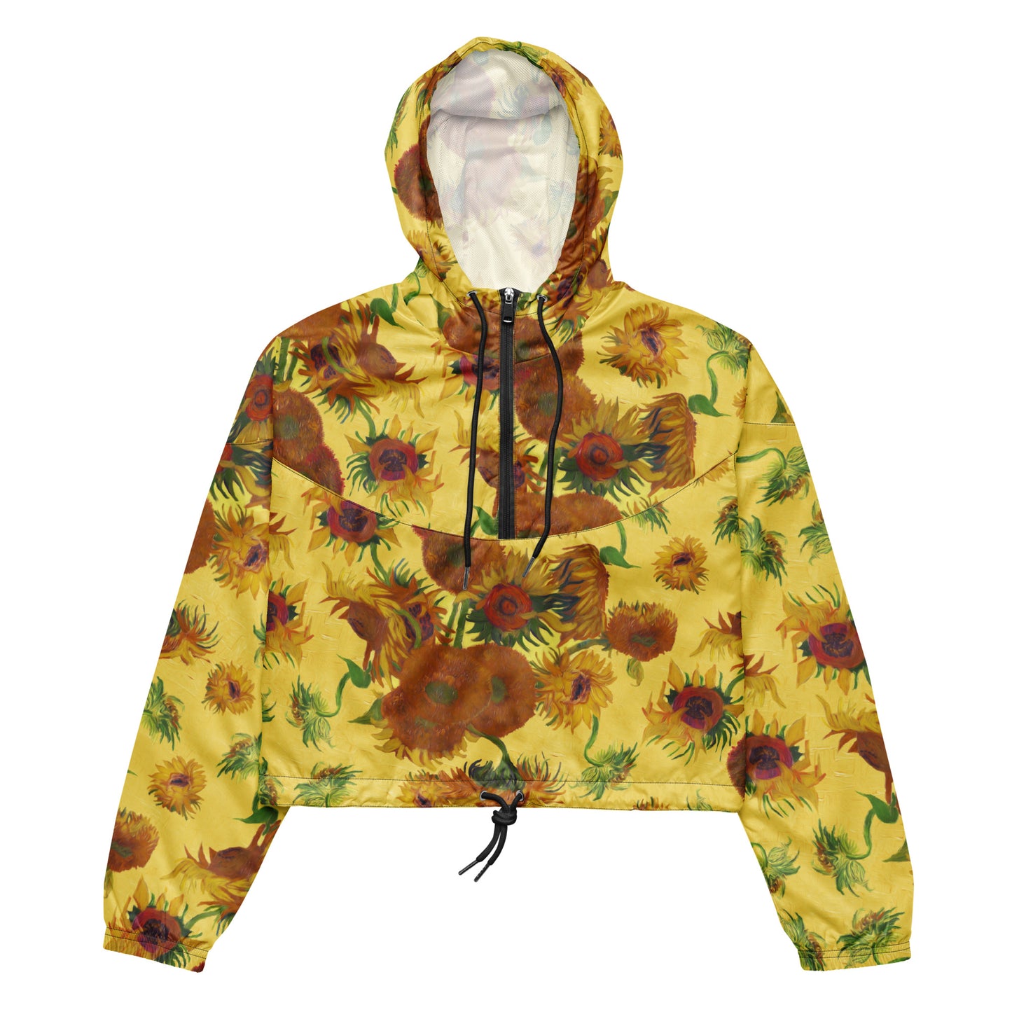 Van Gogh Sunflowers cropped windbreaker