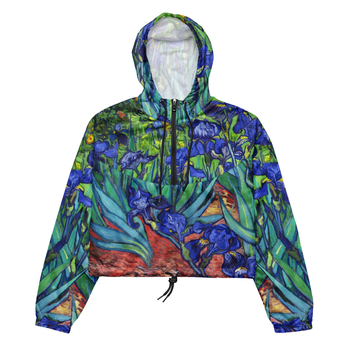 Van Gogh Irises cropped windbreaker