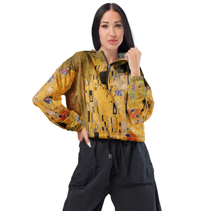 Klimt The Kiss cropped windbreaker