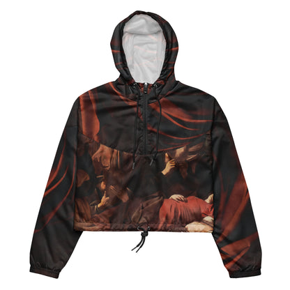 Death of the Virgin Caravaggio cropped windbreaker