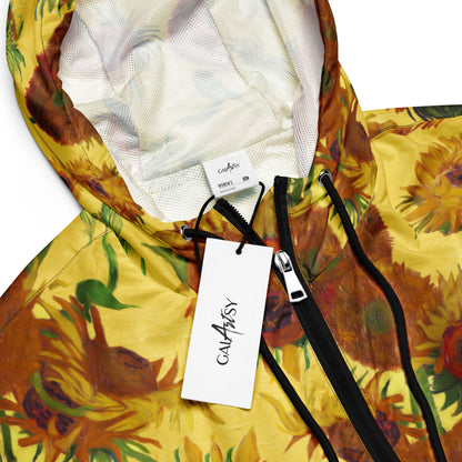 Van Gogh Sunflowers cropped windbreaker