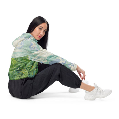 Van Gogh Green Field cropped windbreaker