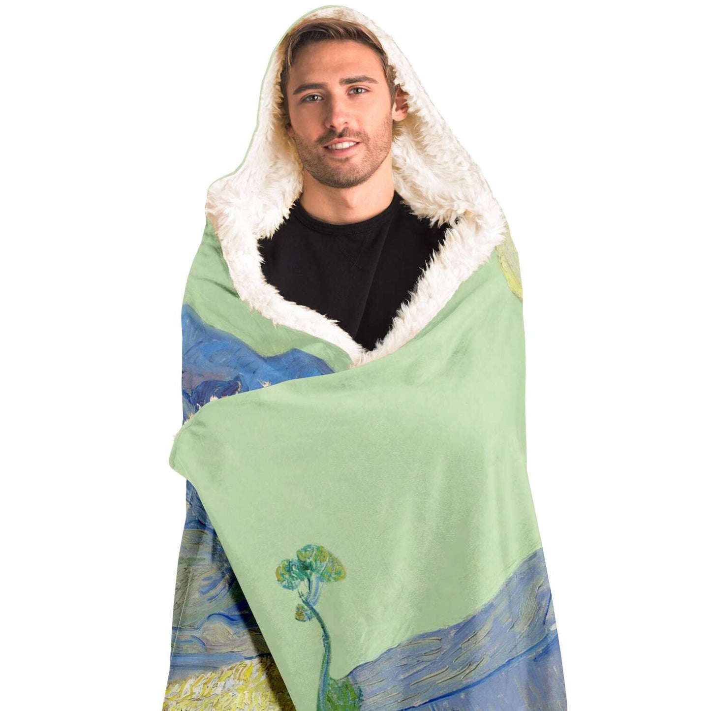 Van Gogh Van gogh Wheatfield with a Reaper Hooded Blanket