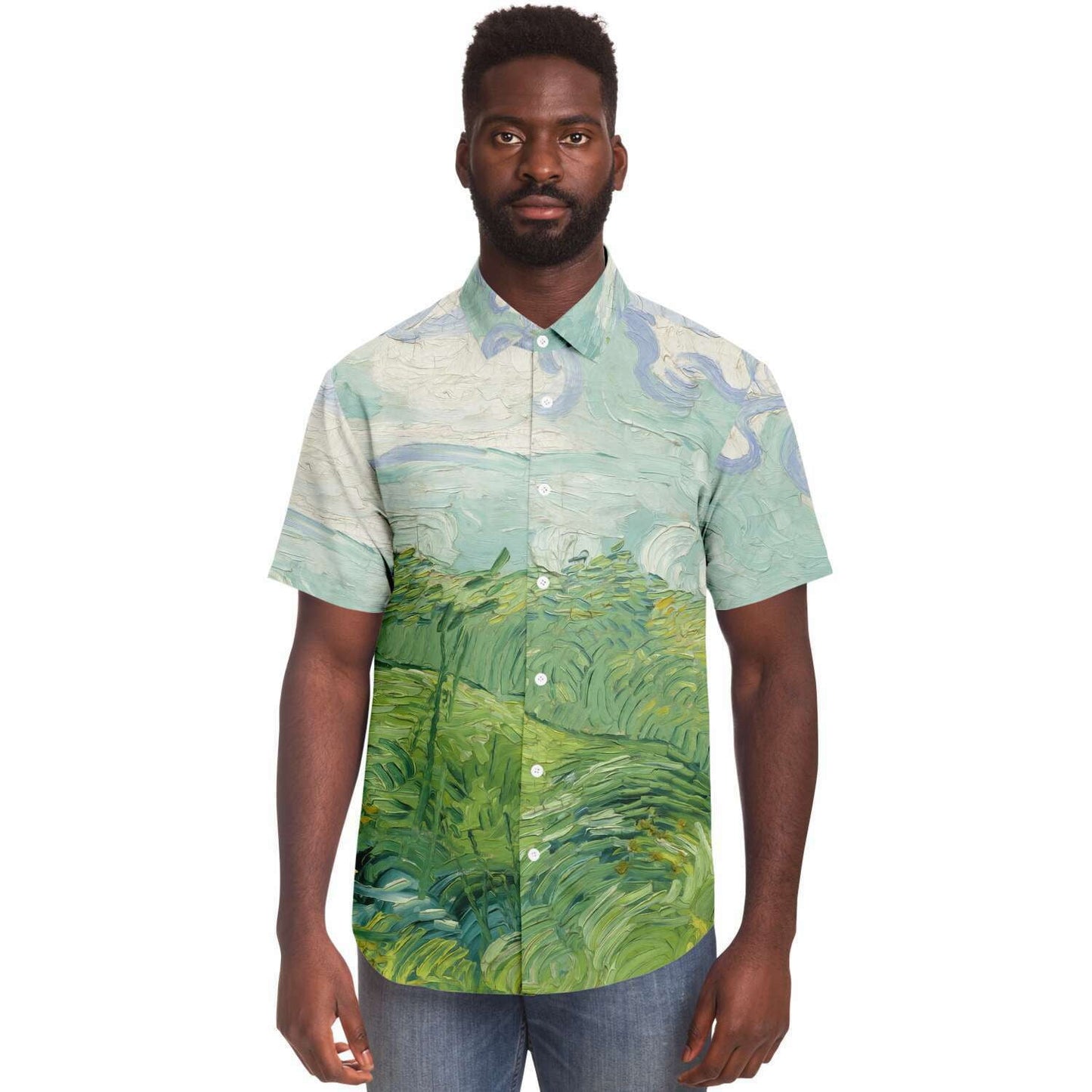 Camisa abotonada campo verde van gogh