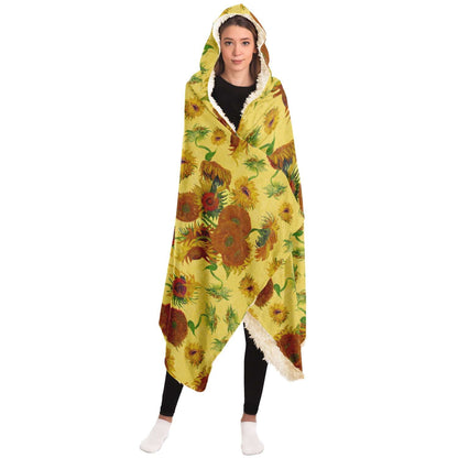 Van Gogh Sunflowers Hooded Blanket