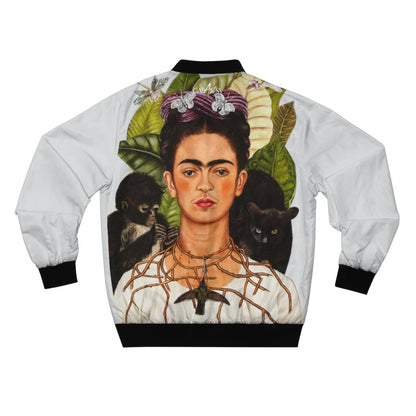 Frida Self-Portrait with Thorn Necklace and Hummingbird Bomber jacket