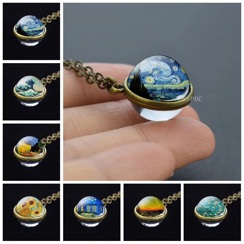 Van gogh Glass necklace