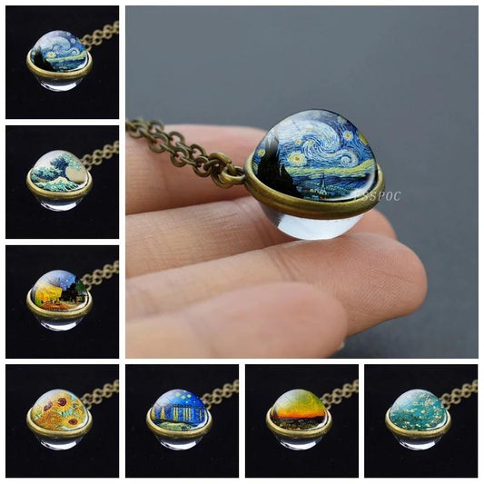 Van gogh Glass necklace