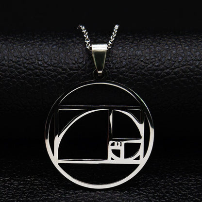 golden ratio fibonacci inspired necklace