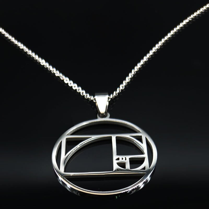 golden ratio fibonacci inspired necklace