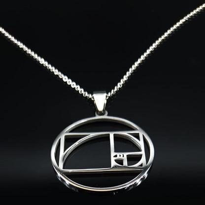 golden ratio fibonacci inspired necklace