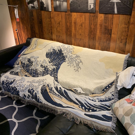 Hokusai wave Blanket