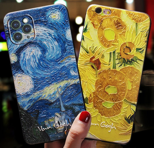 Van gogh embossed iPhone cases