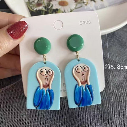 Aretes de dibujos animados artísticos