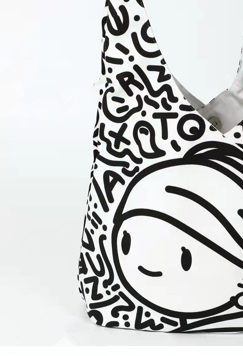 Fille avec une boucle d'oreille en perle doodles Sac à bandoulière