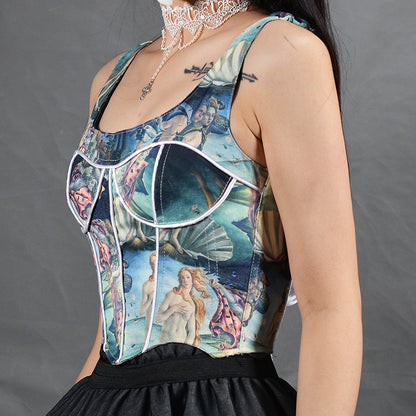 The birth of venus Corset Cami Crop Top